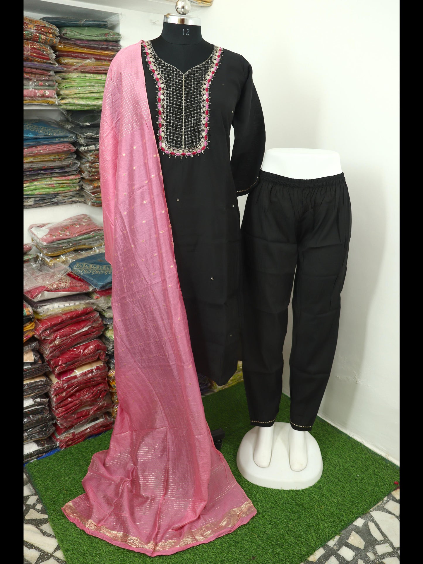 Silk Kurta, Pant and Dupatta Set