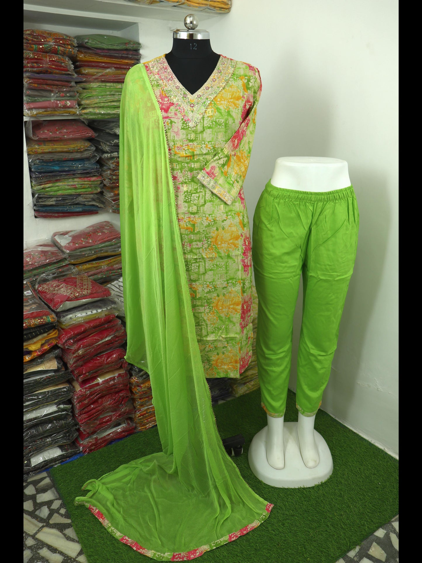 Quality Viscose Rayon kurta pant dupatta set