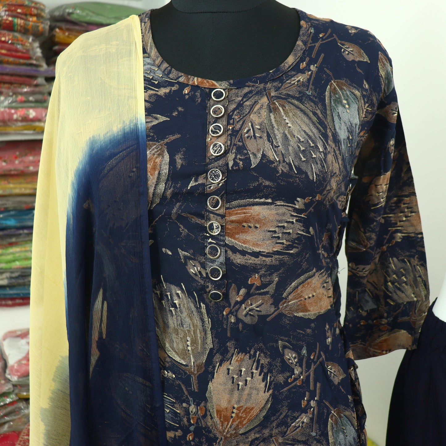 Viscose Rayon kurta pant dupatta set