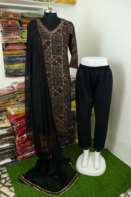 Quality Viscose Rayon dupatta set