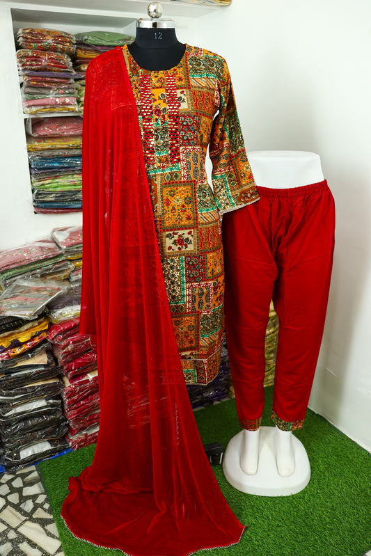 Motifs Quality Viscose Rayon dupatta set