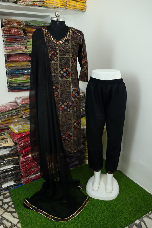 Quality Viscose Rayon dupatta set