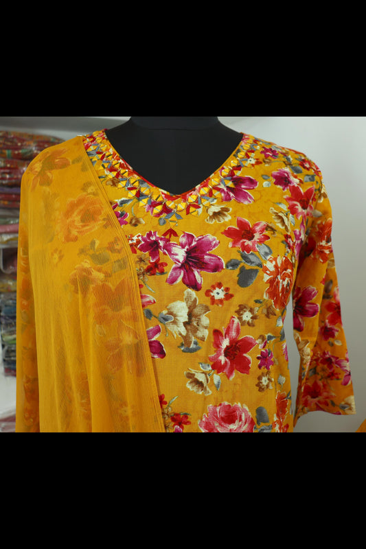 Quality Viscose Rayon kurta pant dupatta set