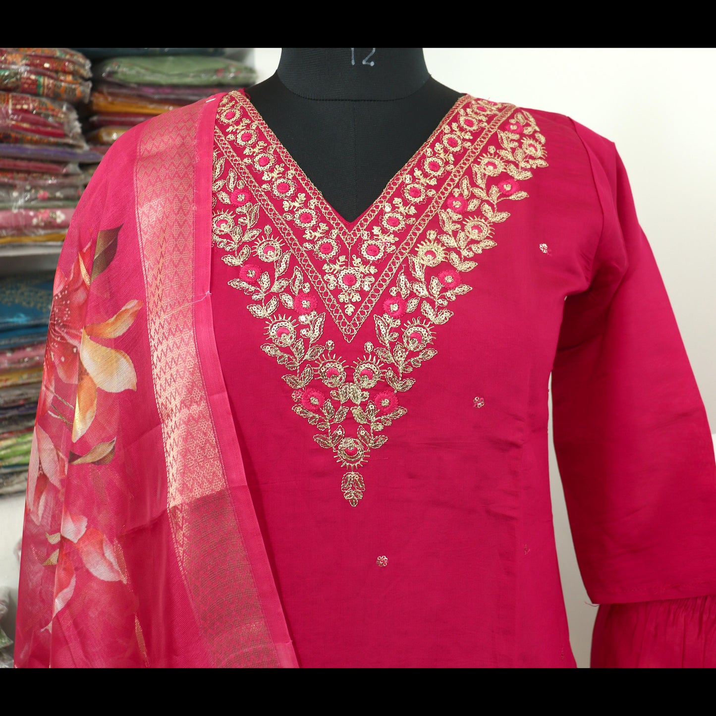 Silk Kurta, Pant and Dupatta Set