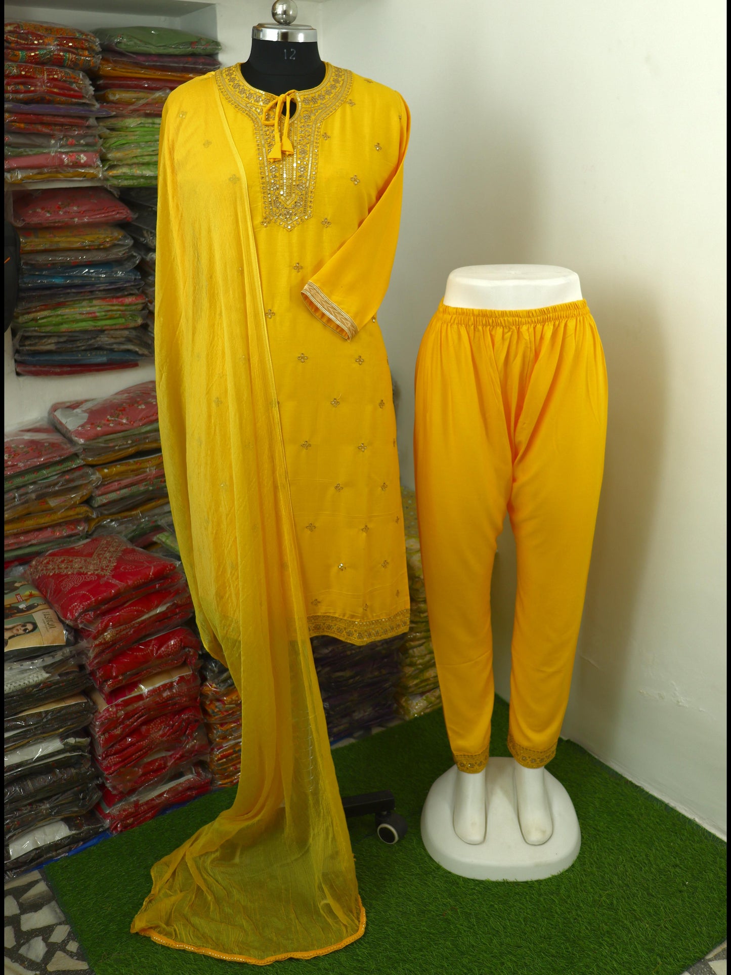 yellow cotton blend  3pc set