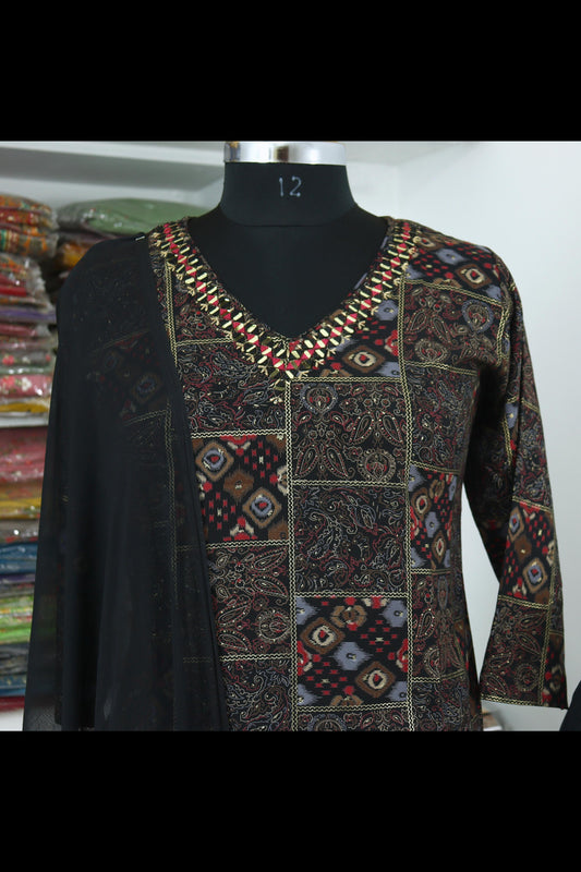 Quality Viscose Rayon kurta pant dupatta set