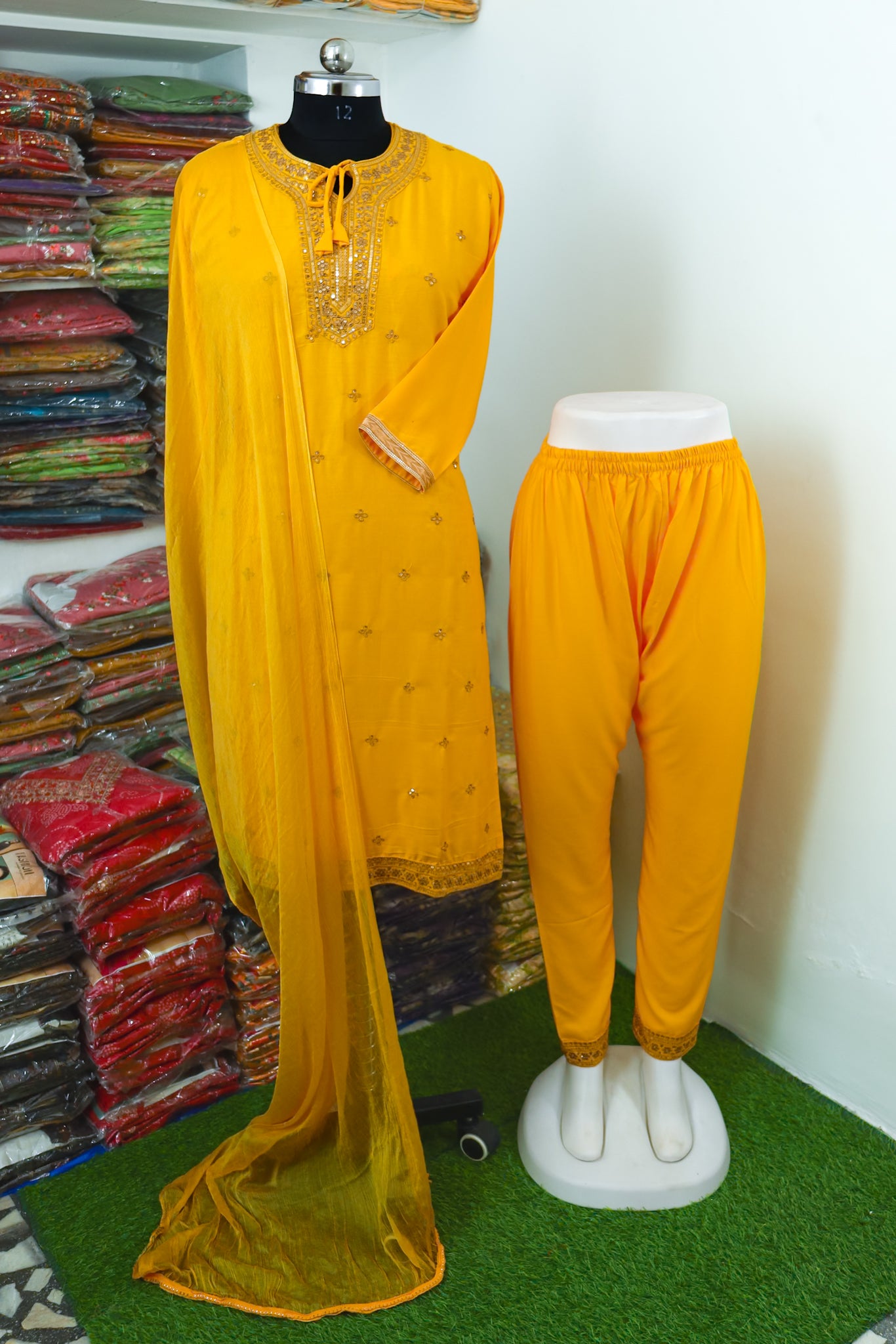 yellow Dupatta set