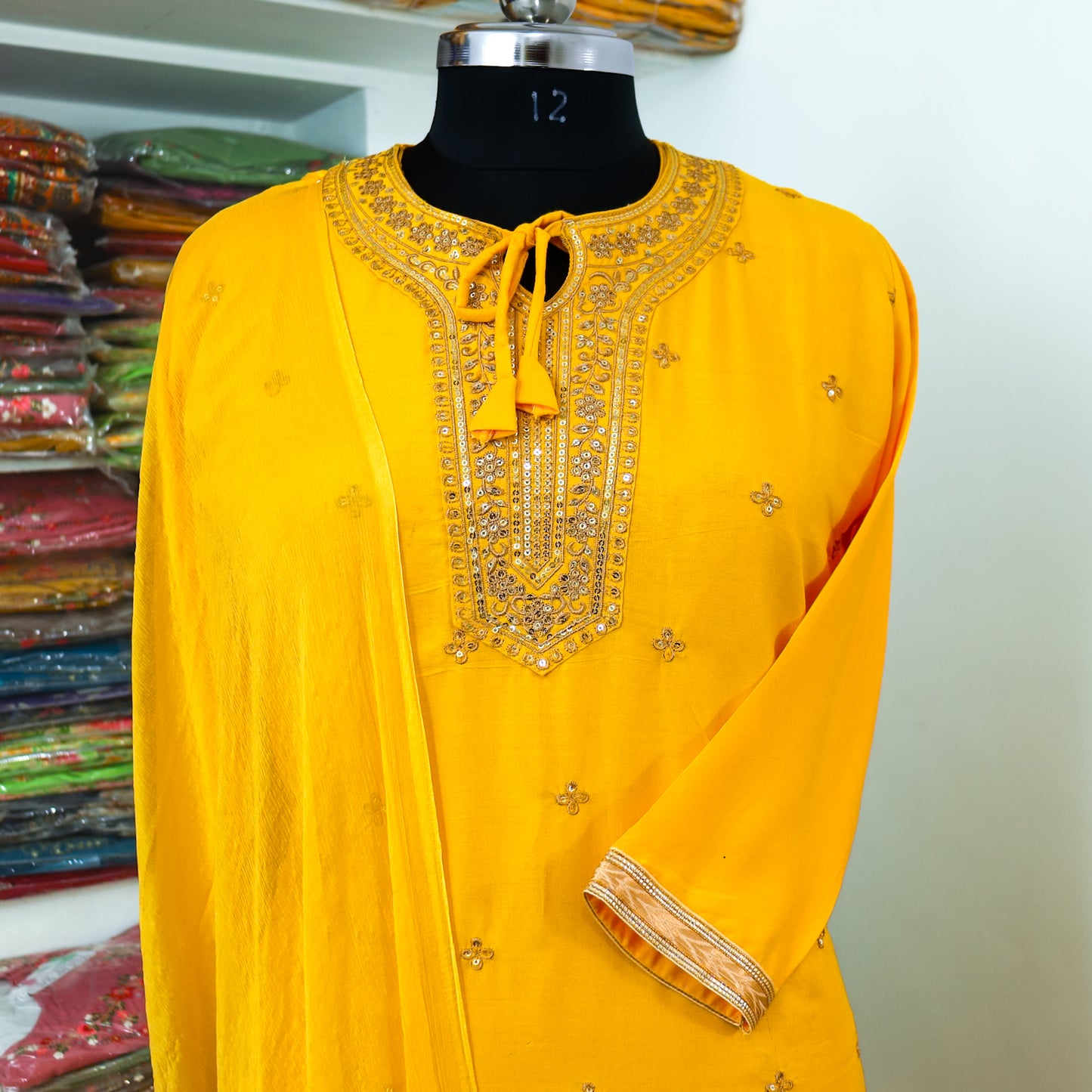 yellow Dupatta set
