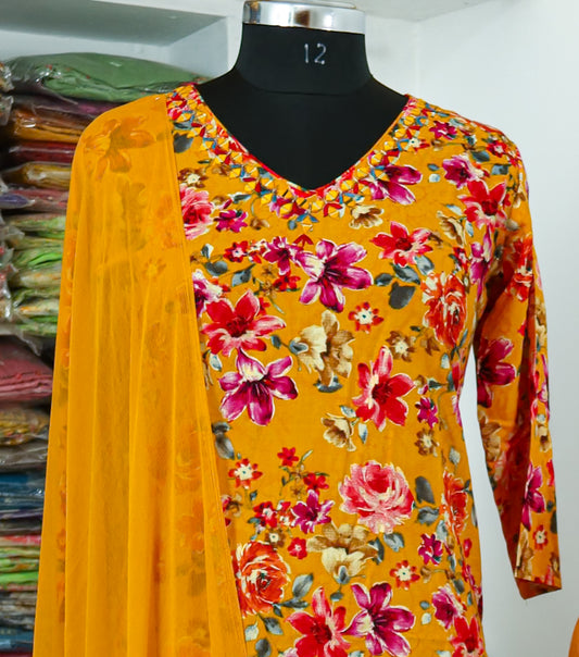 Quality Viscose Rayon dupatta set