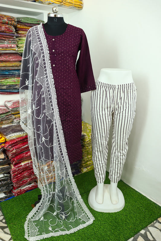 cotton blend dupatta set