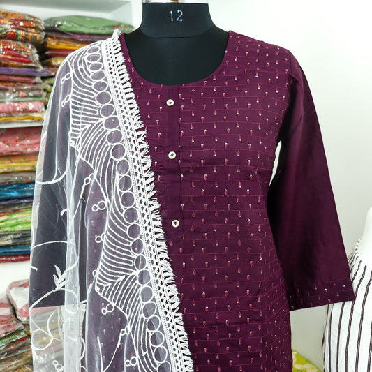 cotton blend dupatta set