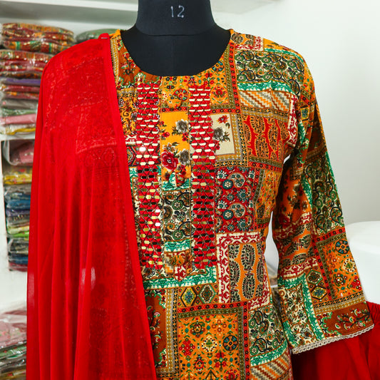 Motifs Quality Viscose Rayon dupatta set