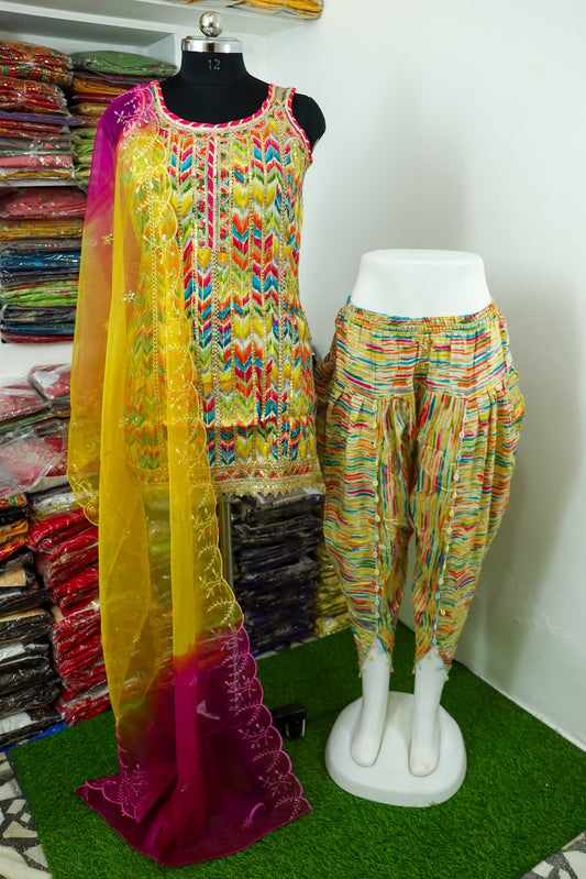 Dhoti Pant and Dupatta Set