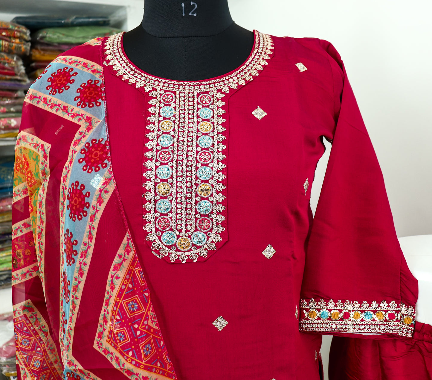 Luxurious Silk Kurta, Pant, Dupatta Set