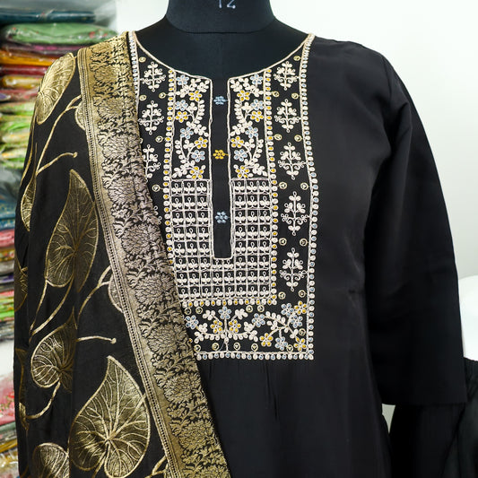 Luxurious Silk Kurta, Pant & Dupatta Set