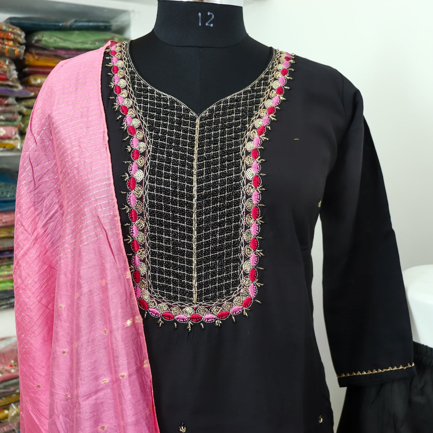 Luxurious Silk Kurta, Pant, Dupatta set