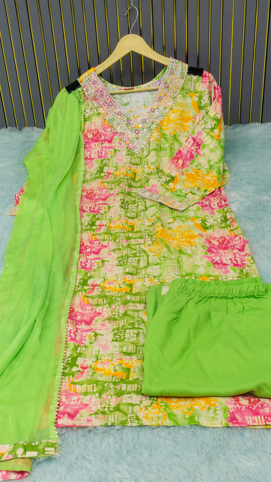 Quality Viscose Rayon dupatta set