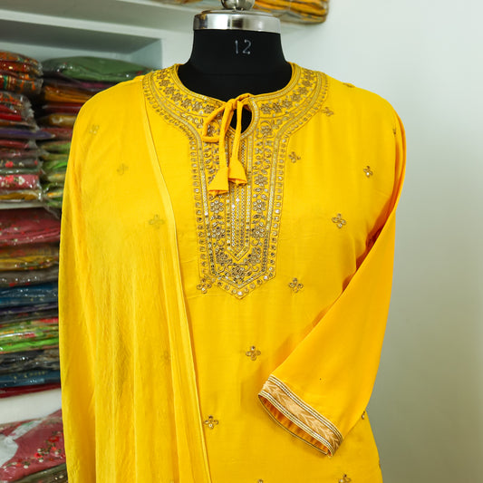 yellow Dupatta set