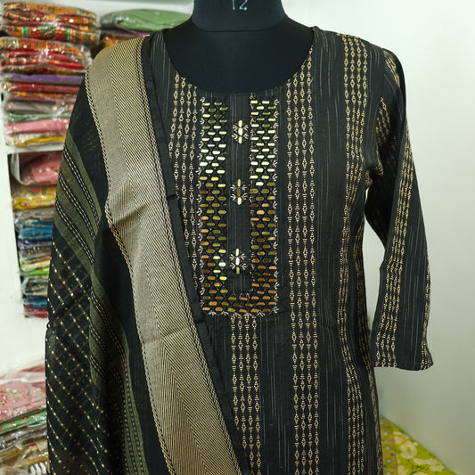 cotton blend Dupatta set