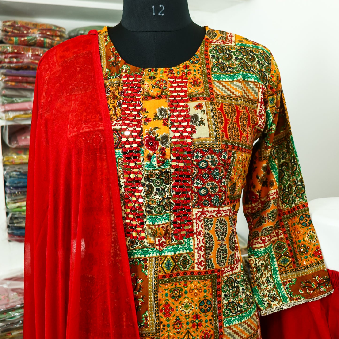 Motifs Quality Viscose Rayon dupatta set