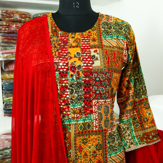 Motifs Quality Viscose Rayon dupatta set