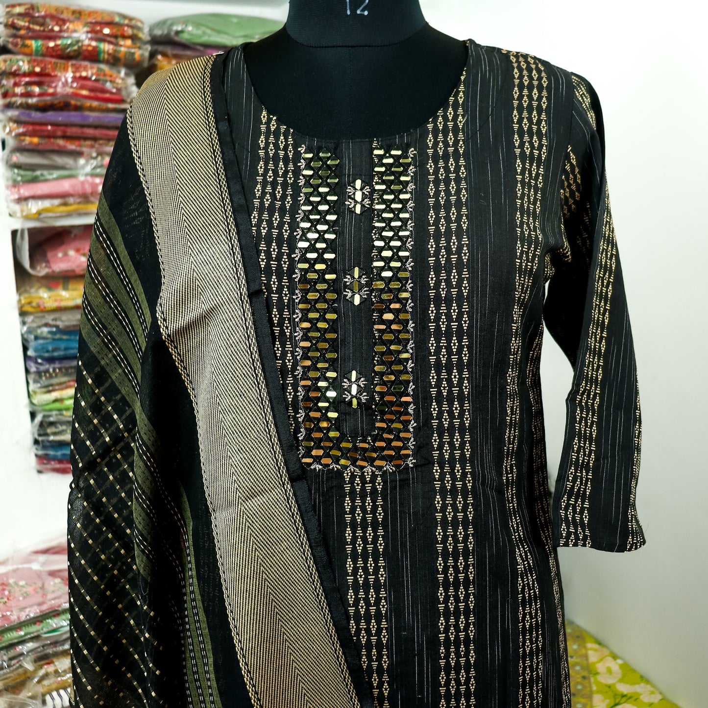 cotton blend Dupatta set