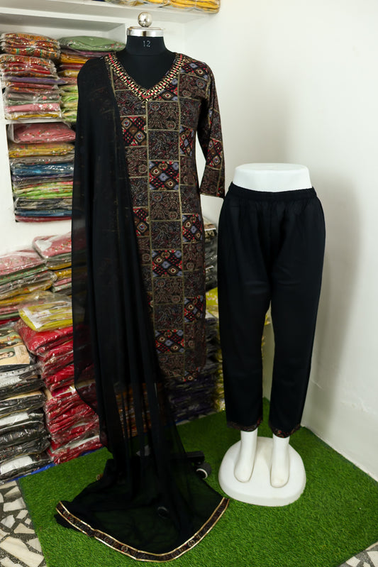 Quality Viscose Rayon dupatta set