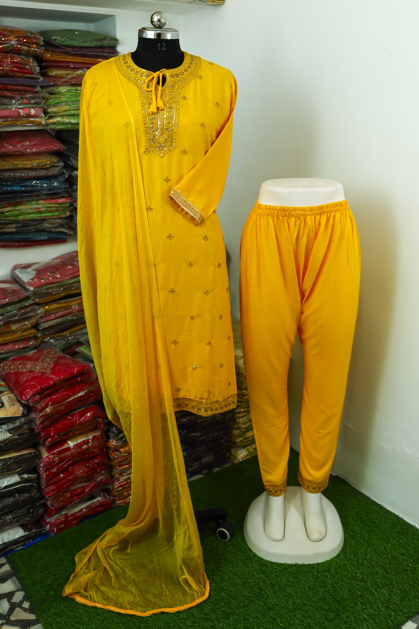 yellow Dupatta set